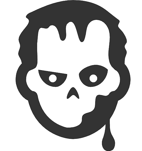 an outline of a zombie head